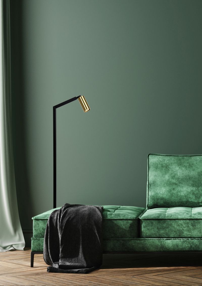 Lucide SYBIL - Stojacia lampa - 1xGU10 - Čierna